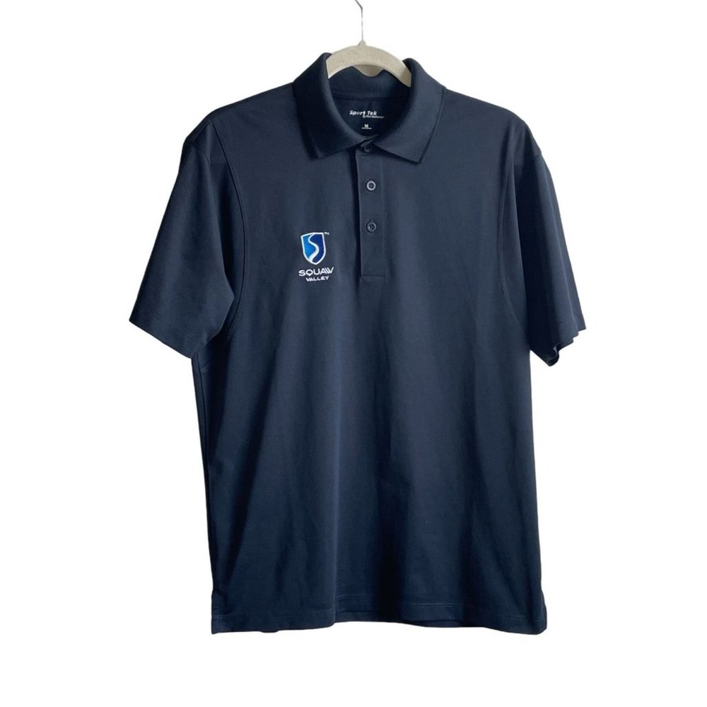 Sport-Tek Squaw Valley Polo Shirt Logo Black Employee Uniform Mens Sz M